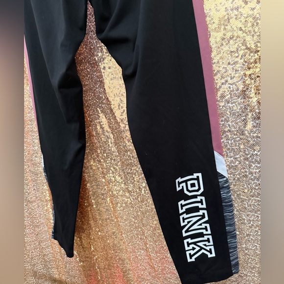 Victoria's Secret Black Leggings with Pink Logo - Picture 7 of 8